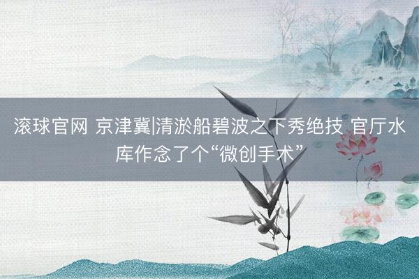 滚球官网 京津冀|清淤船碧波之下秀绝技 官厅水库作念了个“微创手术”