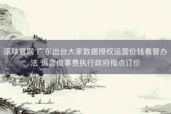 滚球官网 广东出台大家数据授权运营价钱看管办法 运营做事费执行政府指点订价