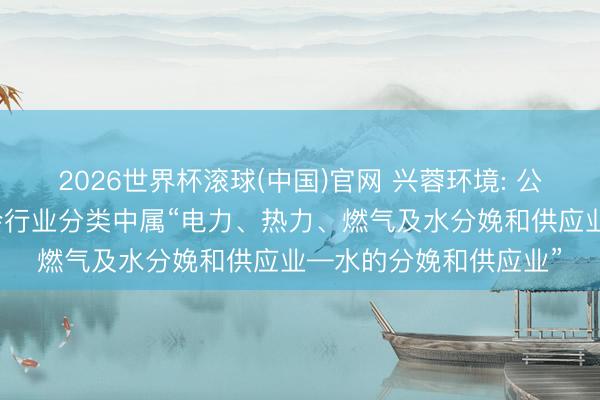 2026世界杯滚球(中国)官网 兴蓉环境: 公司在中国上市公司协会行业分类中属“电力、热力、燃气及水分娩和供应业—水的分娩和供应业”