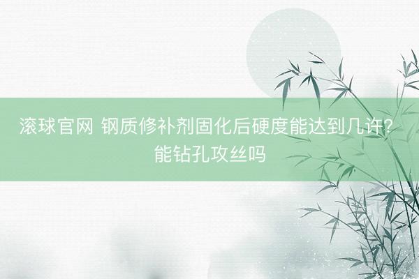 滚球官网 钢质修补剂固化后硬度能达到几许? 能钻孔攻丝吗