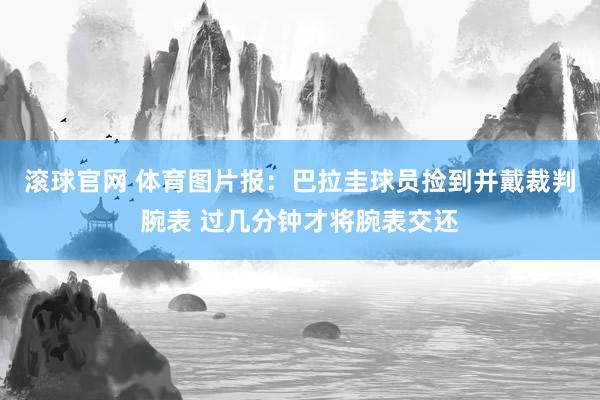 滚球官网 体育图片报:巴拉圭球员捡到并戴裁判腕表 过几分钟才将腕表交还